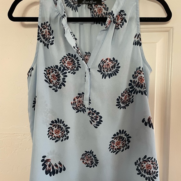 Alice Blue Simona Henley Blouse - Picture 1 of 6